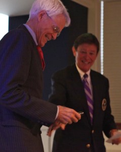 J. Morris Hicks turns the mike over to Dr. Caldwell Esselstyn