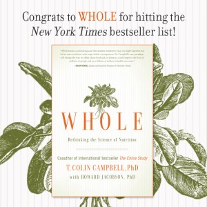 I am thrilled that Dr. Campbell endorsed our book on page 167 and that our mutual publisher, BenBella, placed a full page ad for Healthy Eating, Healthy World in one of the last few pages of the book.