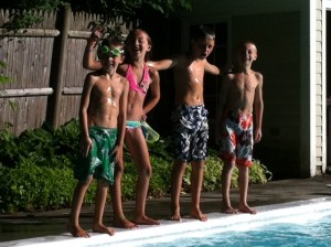 Kids by the pool