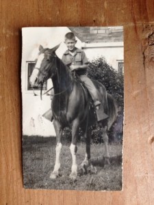 8-year old Jim Hicks on his wonderful horse Buttons outside his home in Greenville, Mississippi