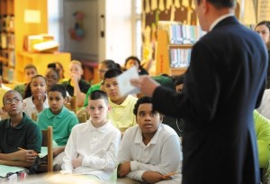 The first class to hear the Food Math 101 message in the United States---at Bennie Dover Jackson Middle School in New London, CT
