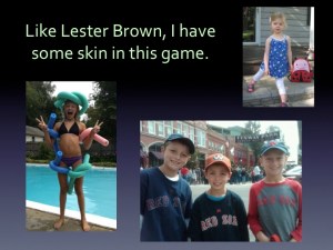 My final slide featuring my five grandchildren with one on the way in February. In the year 2100, their ages will range from 86 to 100.