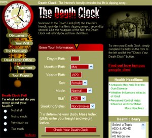 You can find the Death Clock at deathclock.com