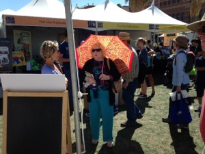 Crystal greets one of our guests.