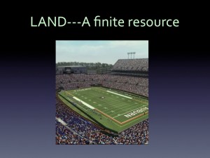 Two football fields can feed TWO people the typical western diet OR FOURTEEN people a plant-based diet.