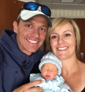 Lucas Jason Hicks with his proud parents, Lisa and Jason.