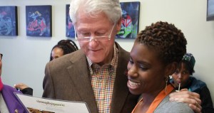 Bill Clinton perusing the vegan menu at the Simply Pure restaurant in Las Vegas